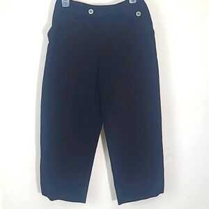 Hannah Capri 5 pocket stretch black button zip fly wide leg